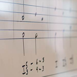 music notes on a whiteboard