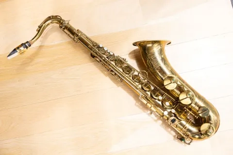 Jason Hainsworth's Saxophone, lying on the ground