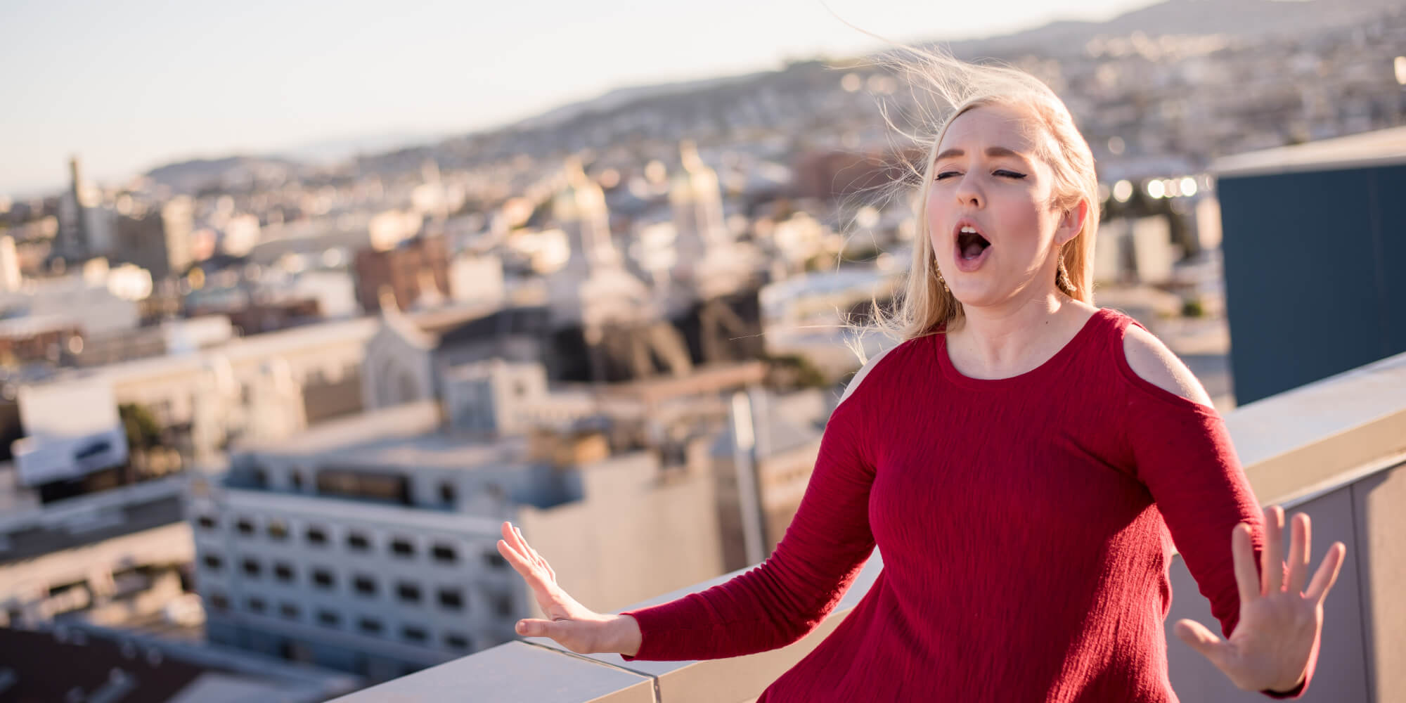Voice student singing