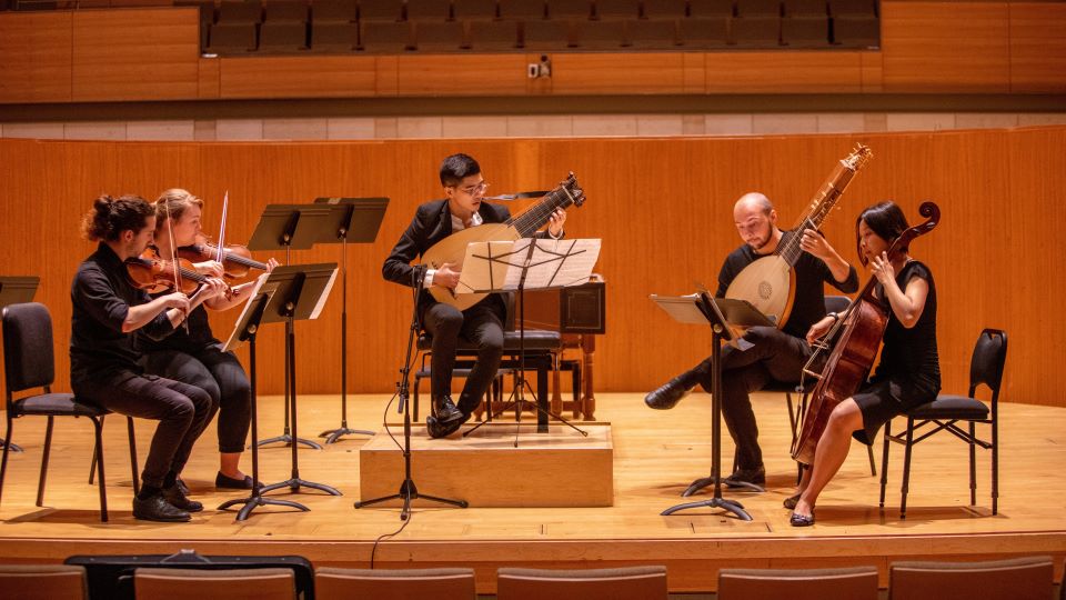 Baroque ensemble and historical instruments performing