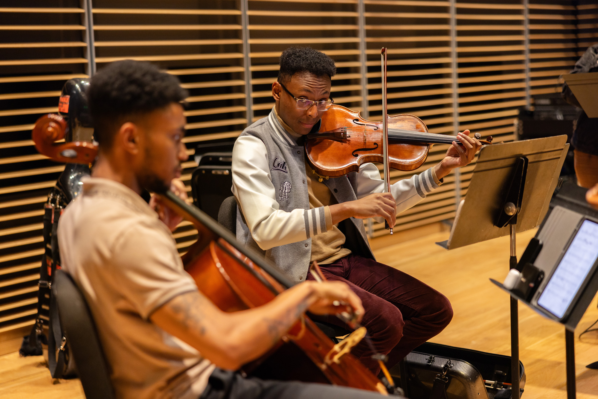 Black Student Union members rehearse in SFCM's Studio G.