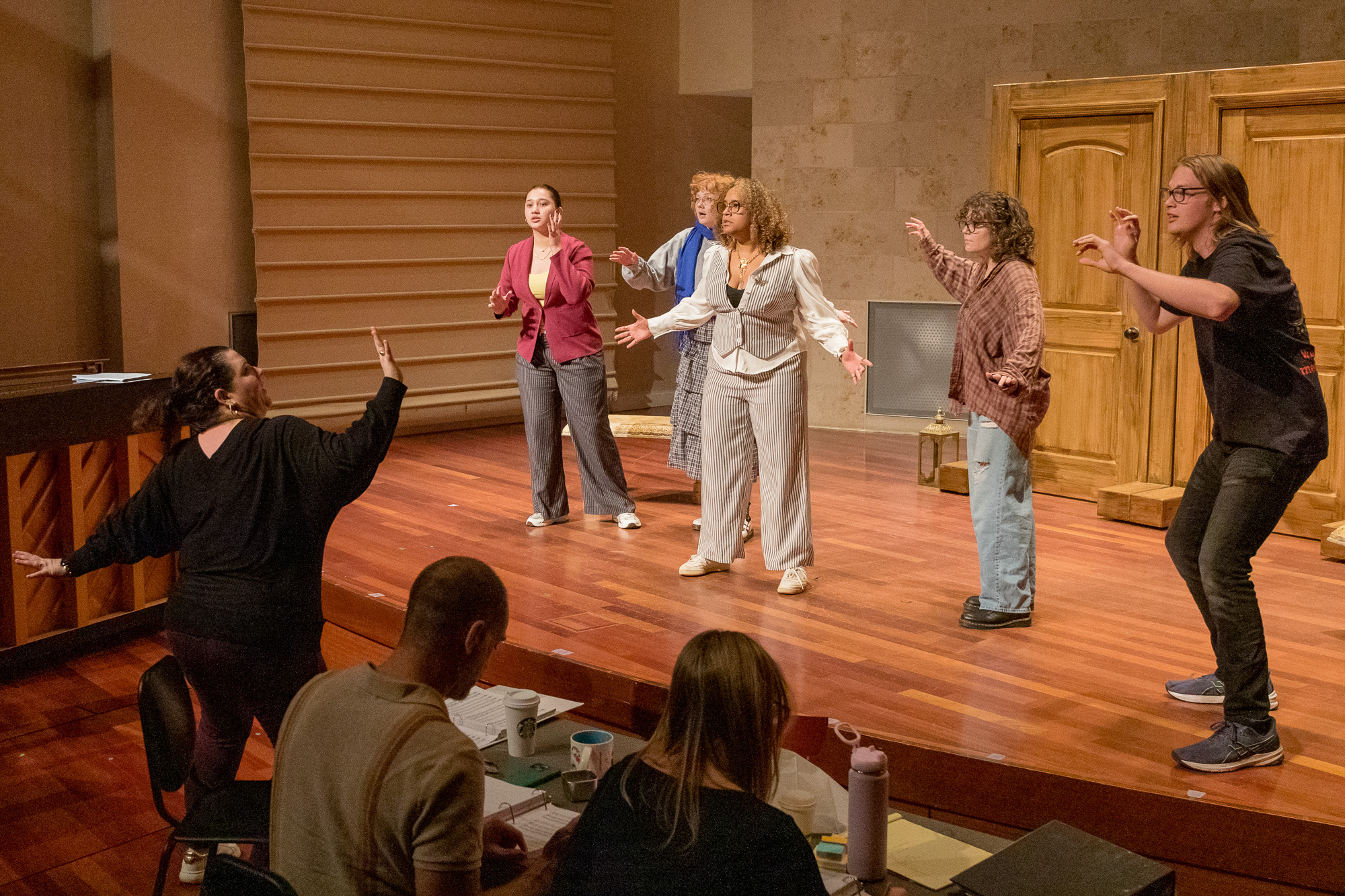 SFCM's Winter Term production of 'The Magic Flute' in its staging phase.