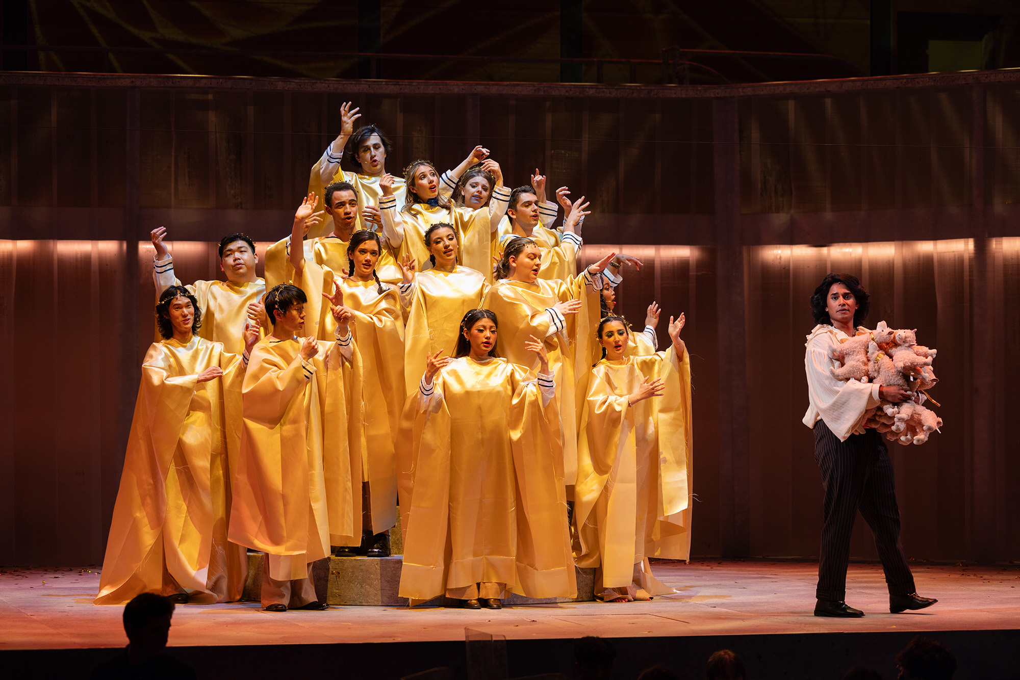 Students perform in "Candide." 