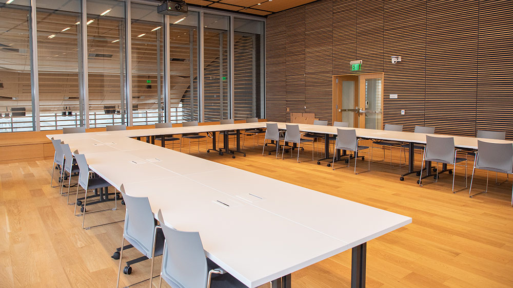 Foo Family Reading Room Windows to Osher Hall