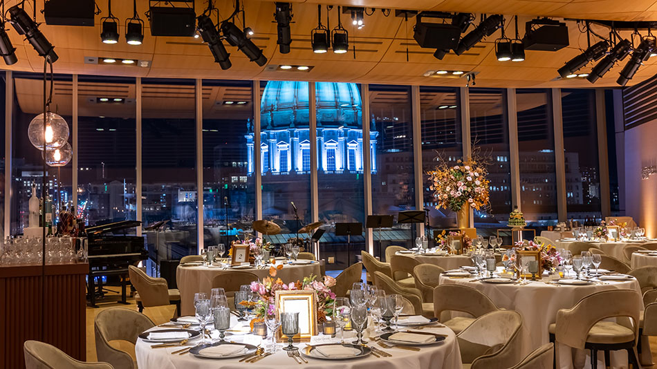 osher hall city hall night view