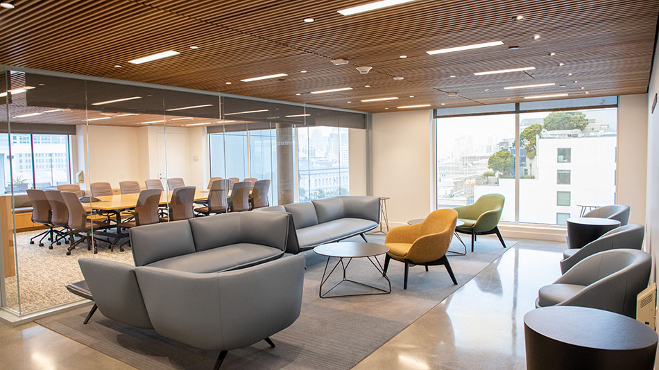 View from lounge looking into conference room