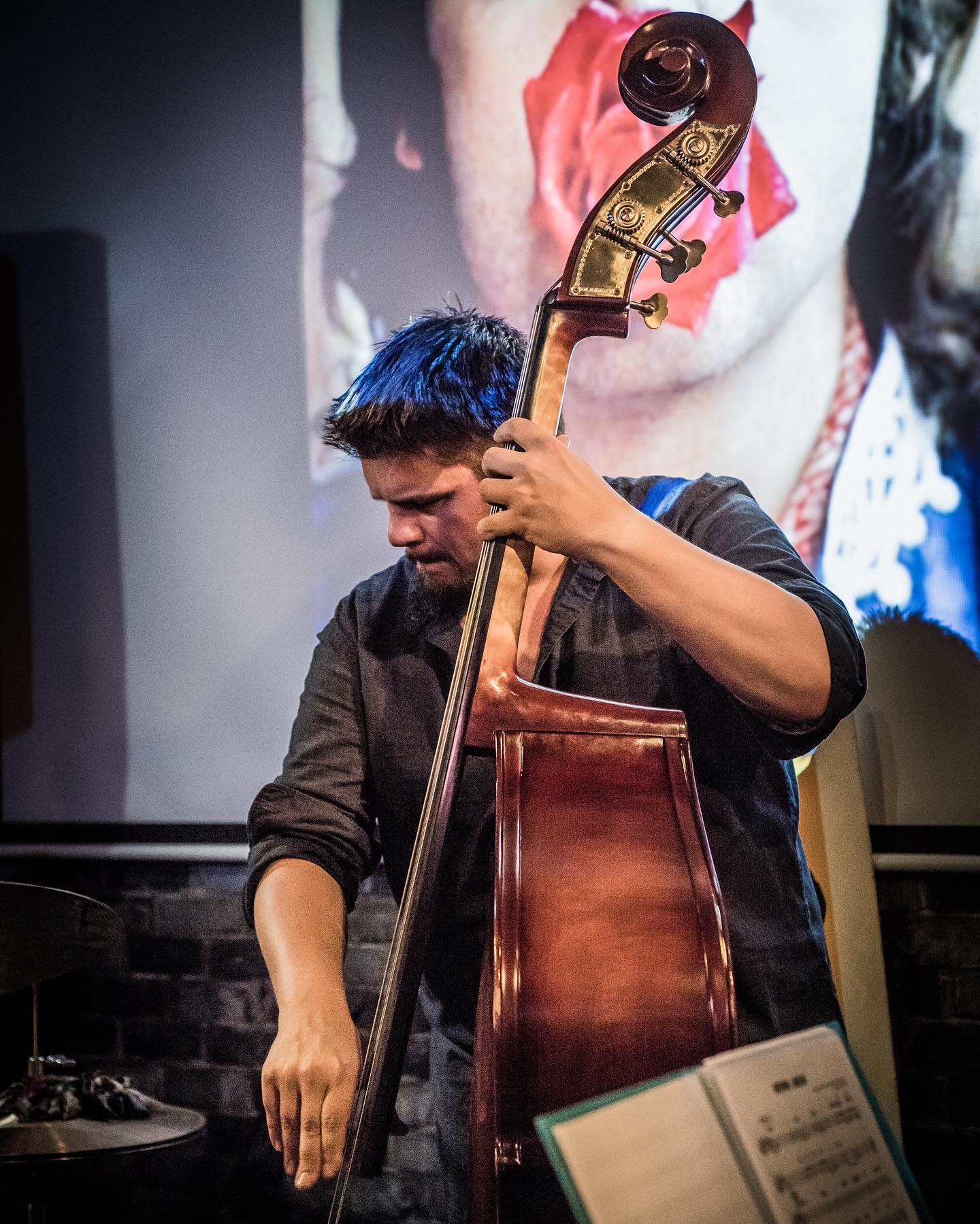 Marcos Varela plays upright bass