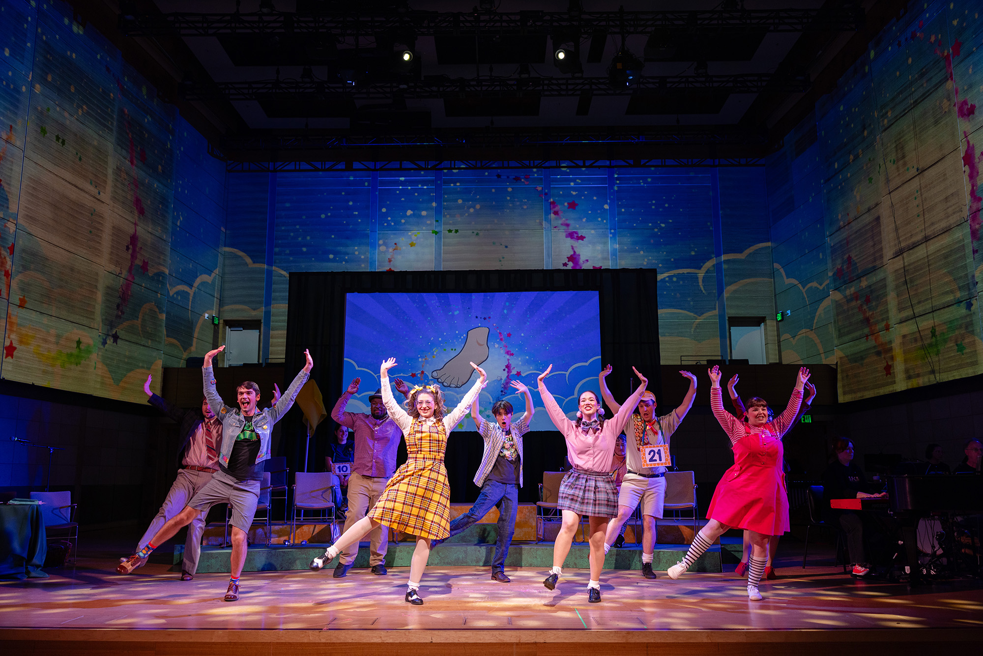 The cast performs in the Caroline H. Hume Concert Hall.