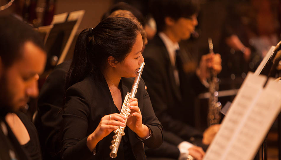 SFCM woodwinds student playing flute