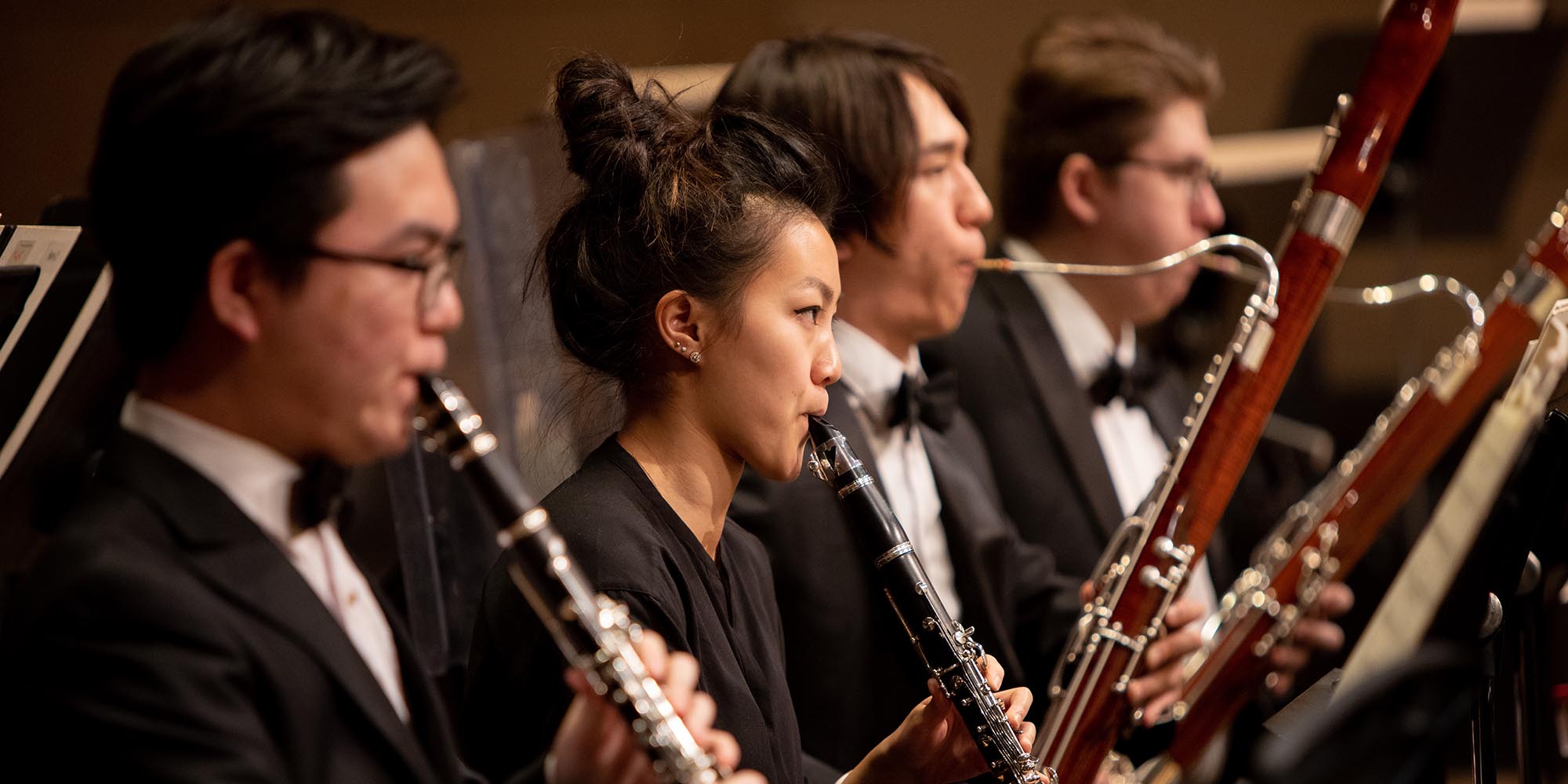 A SFCM student clarinetist performing with an orchestra