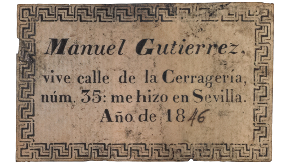 1847 Manuel Gutierrez guitar label
