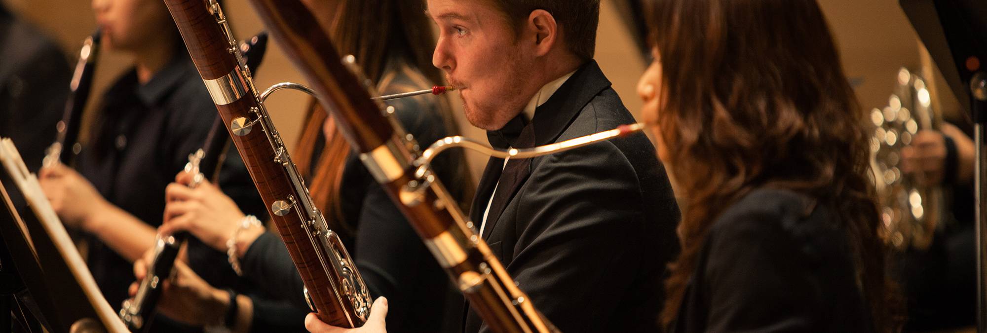 bassoon players in orchestra