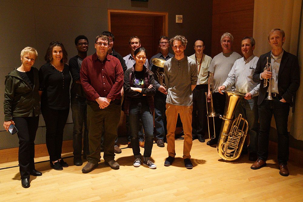 Recording session for Kevin Becker's ('19) piece that won 2017 KDFC Sound Logo Competition