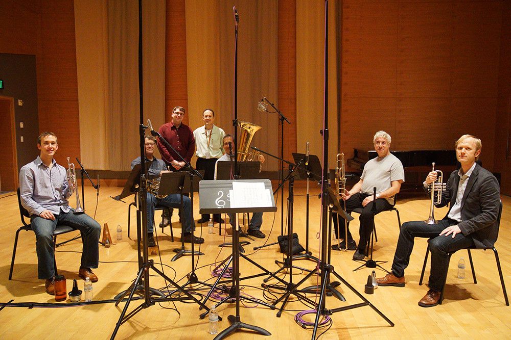 Recording of KDFC sound logo with brass quintet
