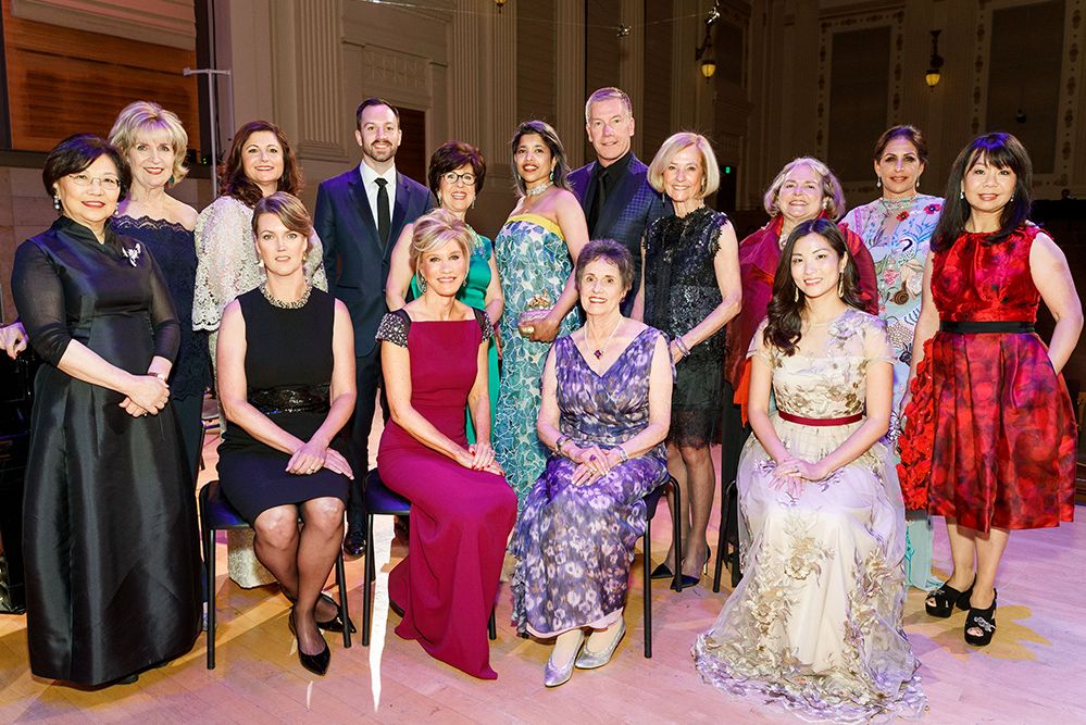 A group of formally dressed people at the San Francisco Conservatory of Music's 2018 Gala
