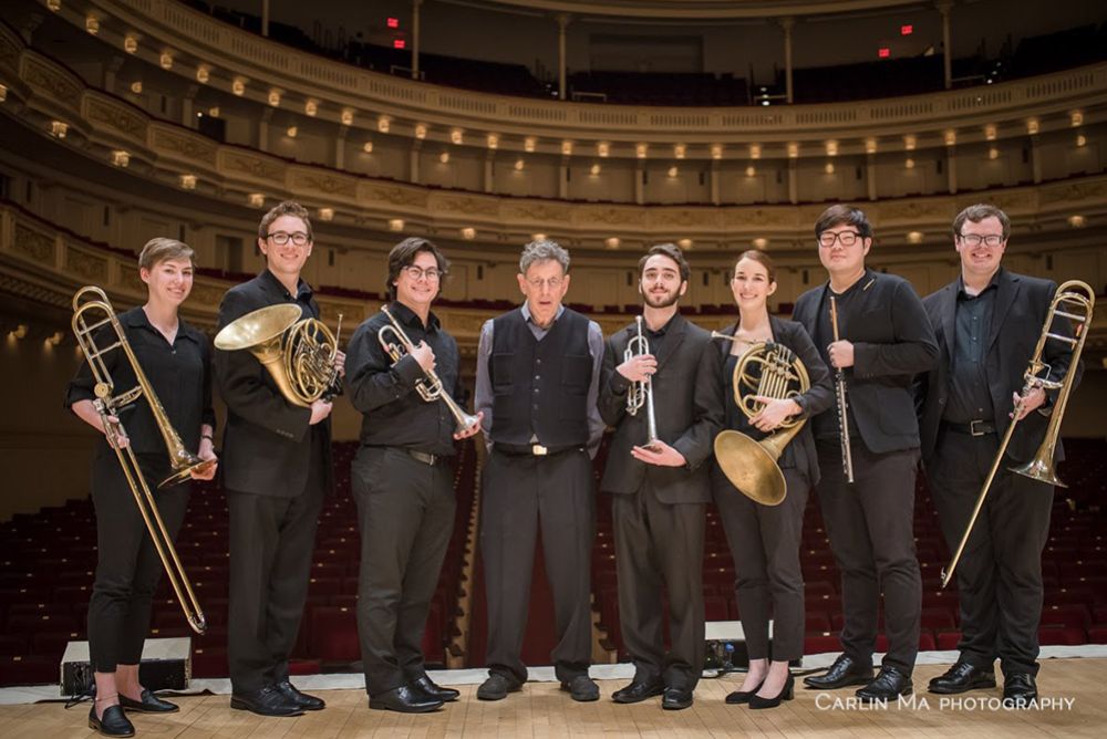 brass students with guest