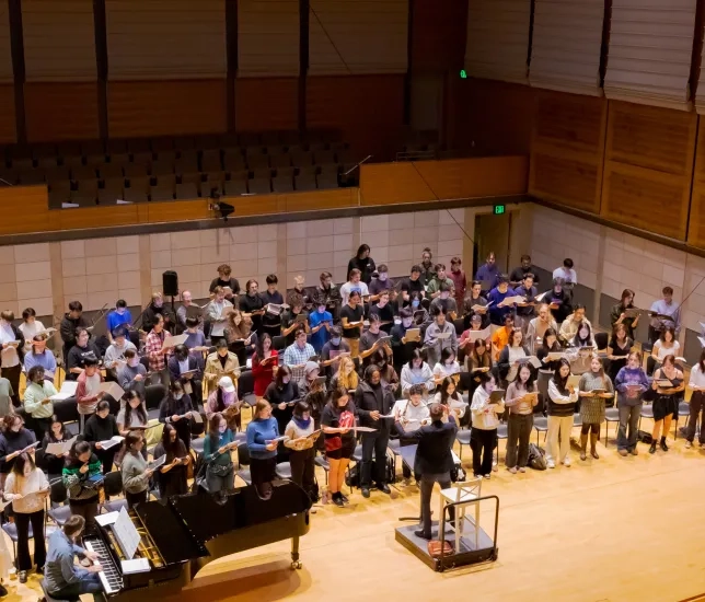 Chanticleer rehearses with the SFCM Chorus.