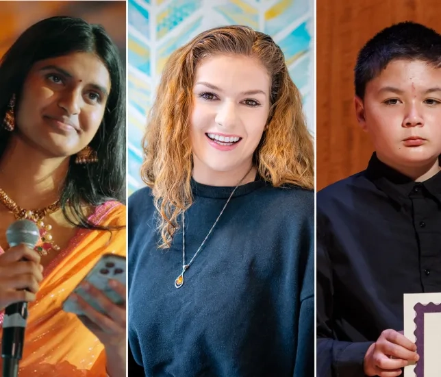 From left: Mallika Suryadevar, Jenna Toler, and Ryan Miller. 