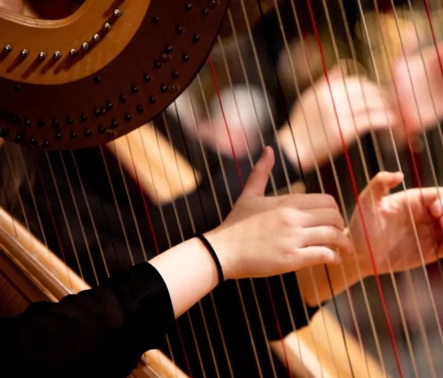 Harpists perform at SFCM.