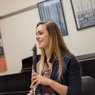 a clarinetist in a lesson
