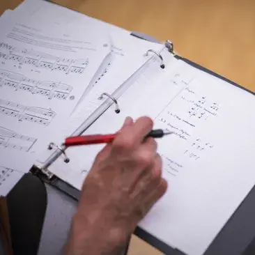 music theory work in a binder