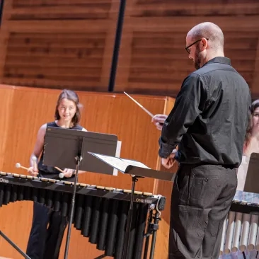 Percussion students at SFCM playing 