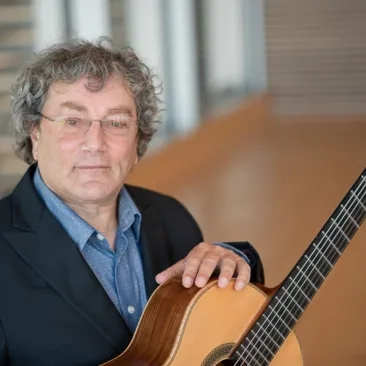 SFCM faculty member David Tanenbaum and his guitar.