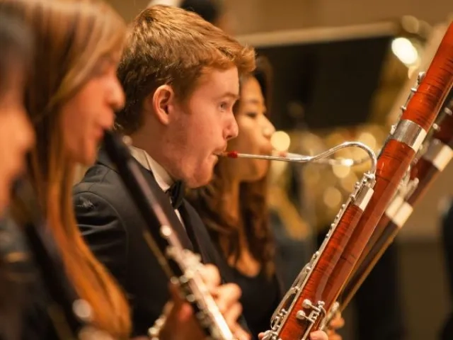 the woodwind section during a performance