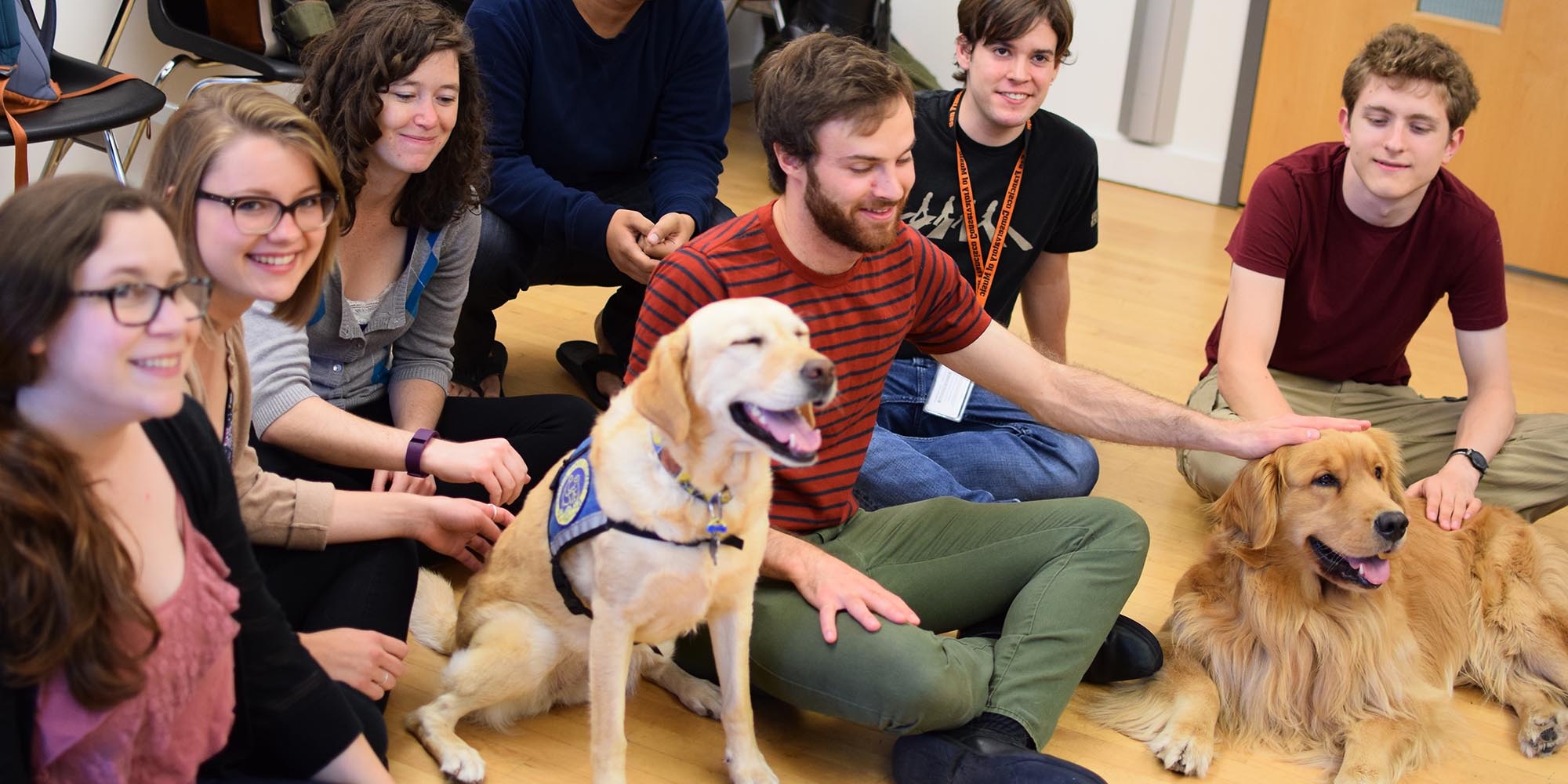 Students with dogs