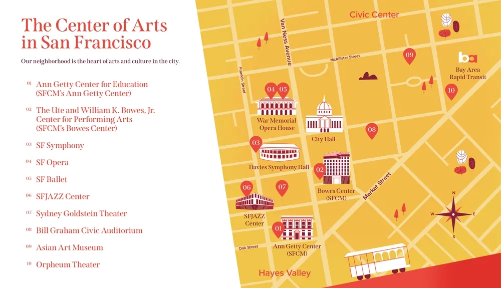Map of Hayes valley and SFCM neighborhood