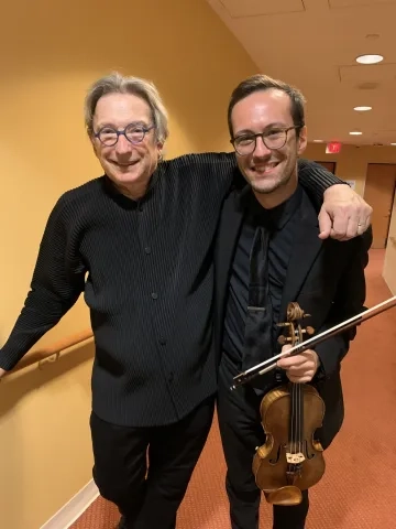 Michael Tilson Thomas with SFCM graduate Dominique Bégin. 