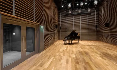 Studio G and recording booth at Bowes Center
