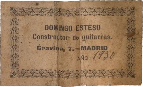 1930 Domingo Esteso guitar label