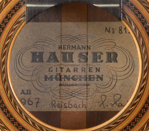 1967 Hermann Hauser II guitar label