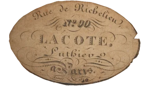 1830 Rene Lacote guitar label
