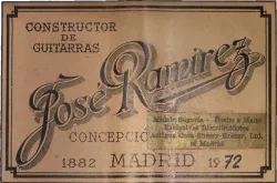 1972 José Ramirez III guitar label