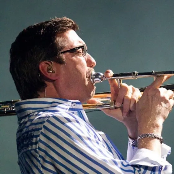 Jeff Cressman playing trombone