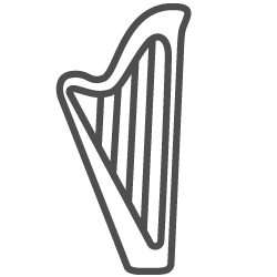 drawing of a harp