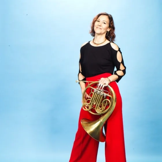 Jessica Valeri with her horn