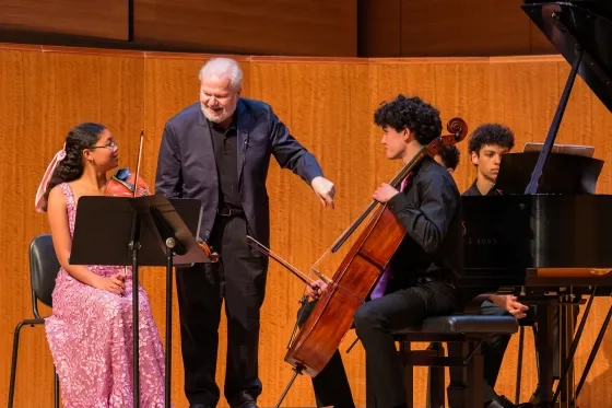 Emanuel Ax works with Pre-College Students.