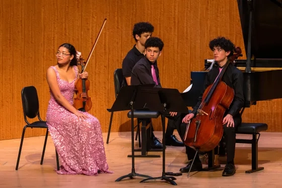 SFCM's Sydney Li-Jenkins, Elan Dorman Mackenzie, and Kamil Iny-Woods.