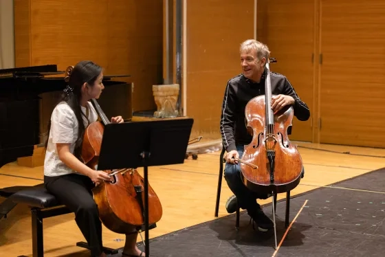 Johannes Moser (right) with SFCM student Ayoun Alexandra Kim. 