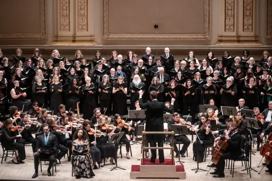 Eric Choate conducts at Carnegie Hall.