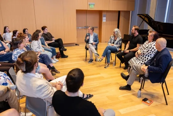 Composer Jake Heggie leads the discussion in late September.