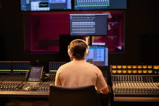 A TAC student works in Studio H at SFCM. 