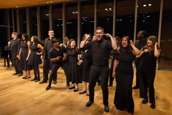 Student ensemble performs the in the finale.