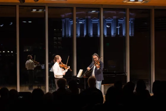 Leonidas Kavakos gives a masterclass in the Barbro Osher Recital Hall.