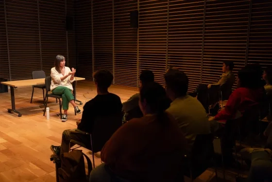 SFFILM Executive Director Anne Lai speaks at SFCM.