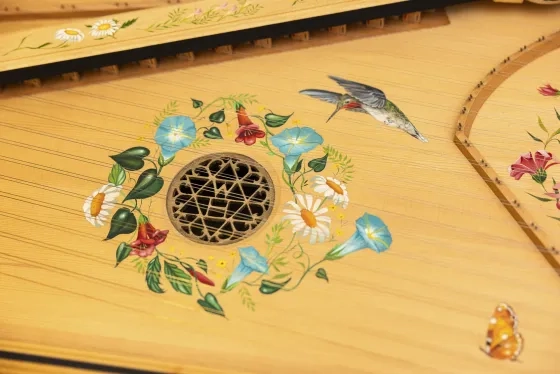 Close-up of the soundhole decoration on SFCM's muselar.