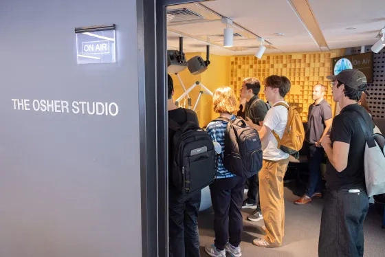 TAC students tour KDFC Classical California studios. 